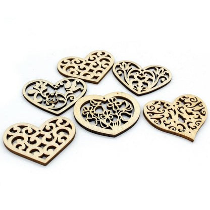 Gift To Love | Wooden Craft Heart Design Big | Pcs : 6 Pcs | Code : WC-7