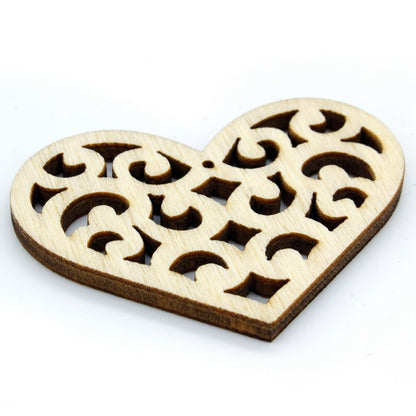 Gift To Love | Wooden Craft Heart Design Big | Pcs : 6 Pcs | Code : WC-7