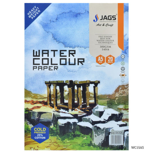 Gift To Love | Watercolor Sheet 25% Cotton A5 | Size : A5 | Pcs : Pack Of 20 Sheets | Code : WC1SA5