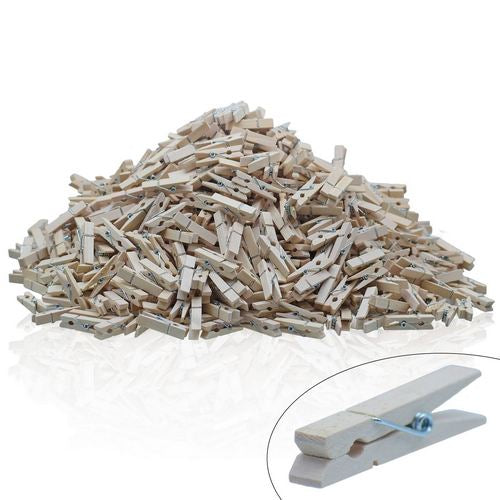 Gift To Love | Wooden Clip Natural 1000Pcs Medium 3.5CM | Code : WCN103