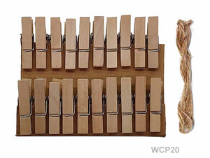 Gift To Love | Wooden Clip Plain | Pcs : 20 Pcs Pack | Code : WCP20