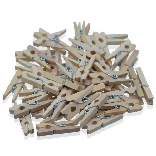 Gift To Love | Wooden Clip Natural 50Pcs Small 3CM | Code : WCSP-02
