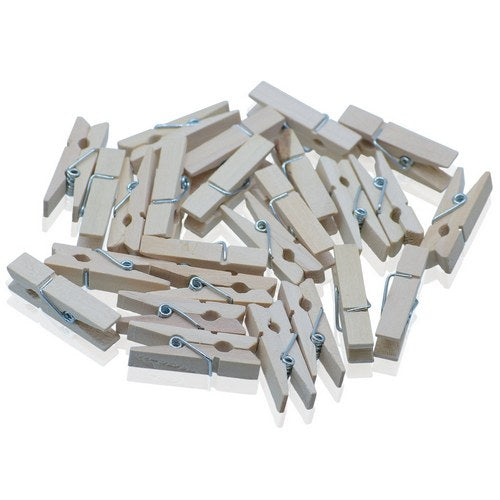 Gift To Love | Wooden Clip Natural 25Pcs Medium 3.5CM | Code : WCSP-03