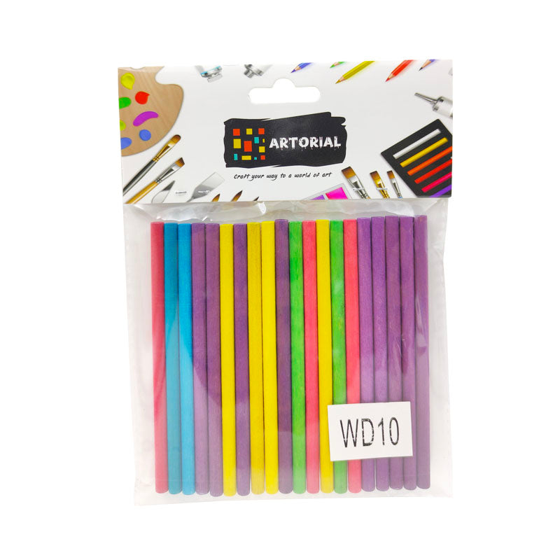 Wood Stick Color 0.5 cm X 10 cm (20 Pcs in 1 Packet)