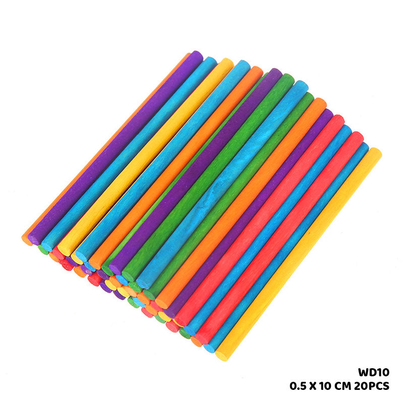 Wood Stick Color 0.5 cm X 10 cm (20 Pcs in 1 Packet)