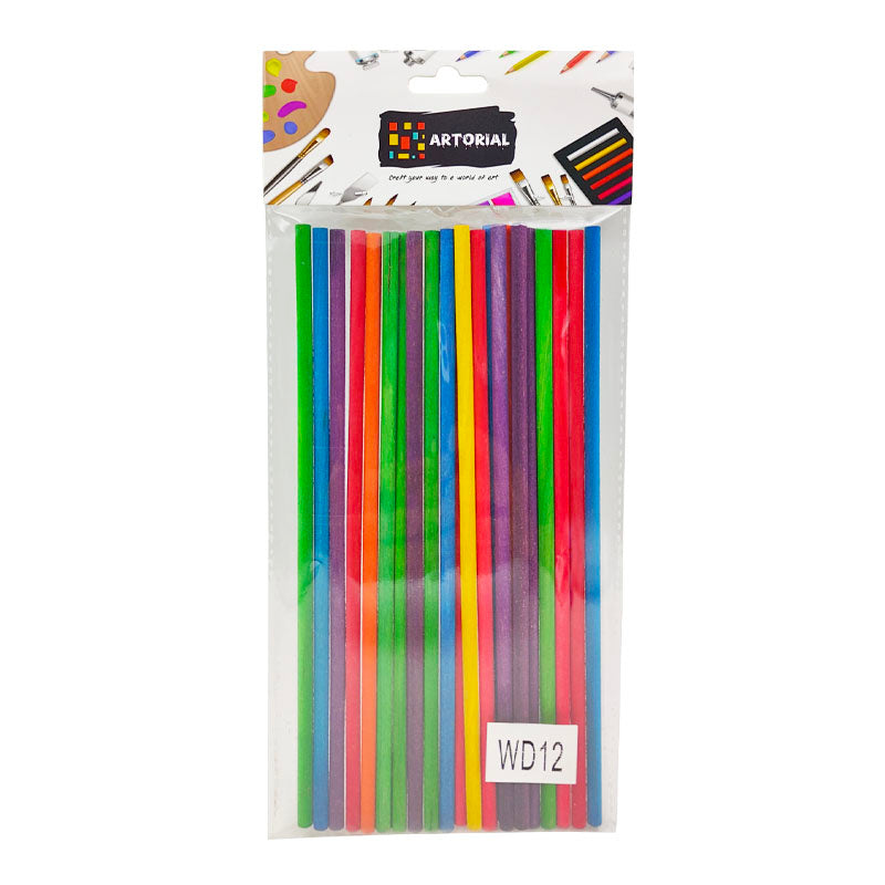 Wood Stick Color 0.5 cm X 20 cm (20Pcs in 1 Packet)