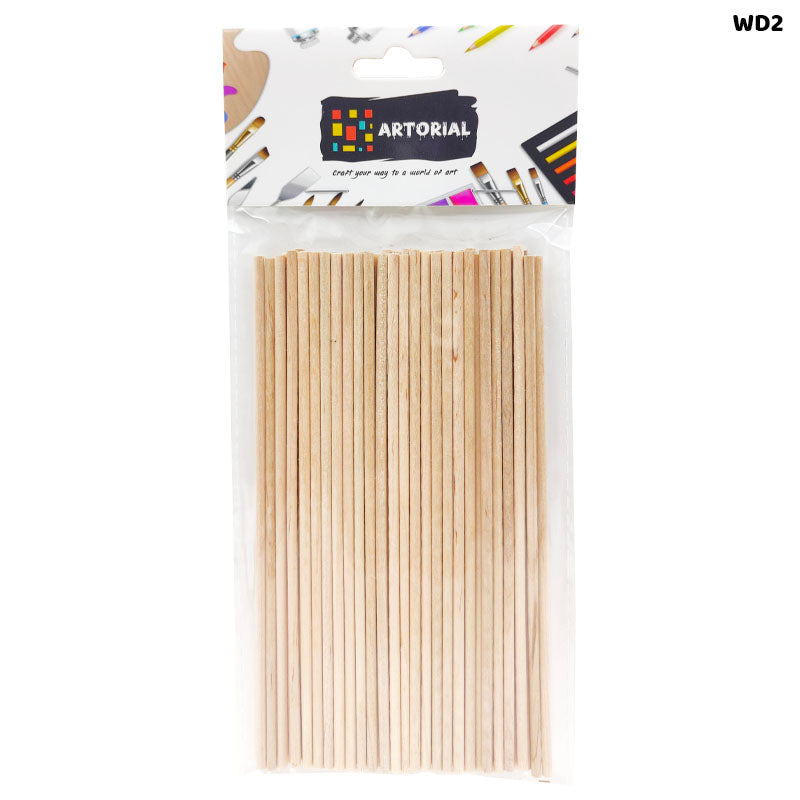 Gift To Love | Wood Stick Plain | Size : 0.3 Cm X 15 Cm | Pcs : 50 Pcs | Code : WD2