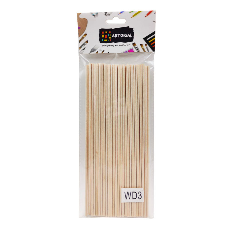 Gift To Love | Wood Stick Plain | Size : 0.3 Cm X 20 Cm | Pcs : 50 Pcs | Code : WD3