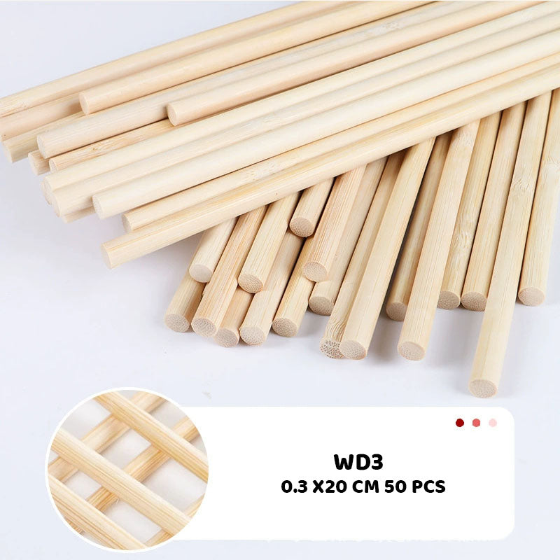 Gift To Love | Wood Stick Plain | Size : 0.3 Cm X 20 Cm | Pcs : 50 Pcs | Code : WD3