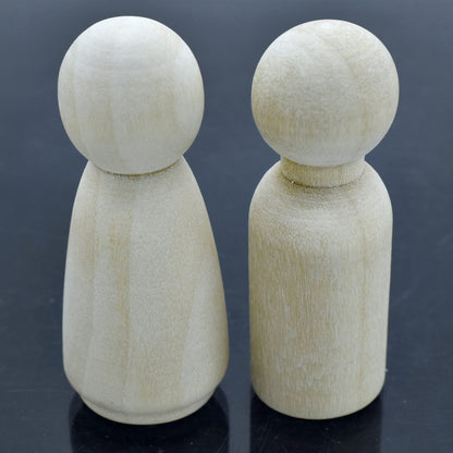 Gift To Love | Wooden Doll Raja & Rani | Size : 43 Mm | Pcs : 4 Pcs | Code : WD43MM