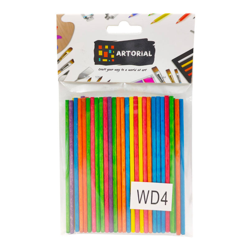 Wood Stick Color 0.3 cm X 10 cm (50 Pcs in 1 Packet)