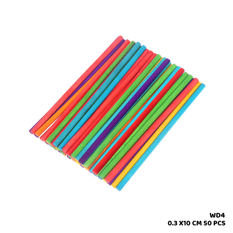 Wood Stick Color 0.3 cm X 10 cm (50 Pcs in 1 Packet)