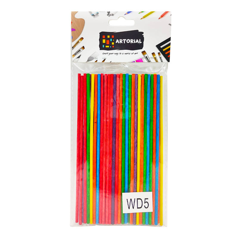 Wood Stick Color 0.3 cm X 15 cm (50 Pcs in 1 Packet)
