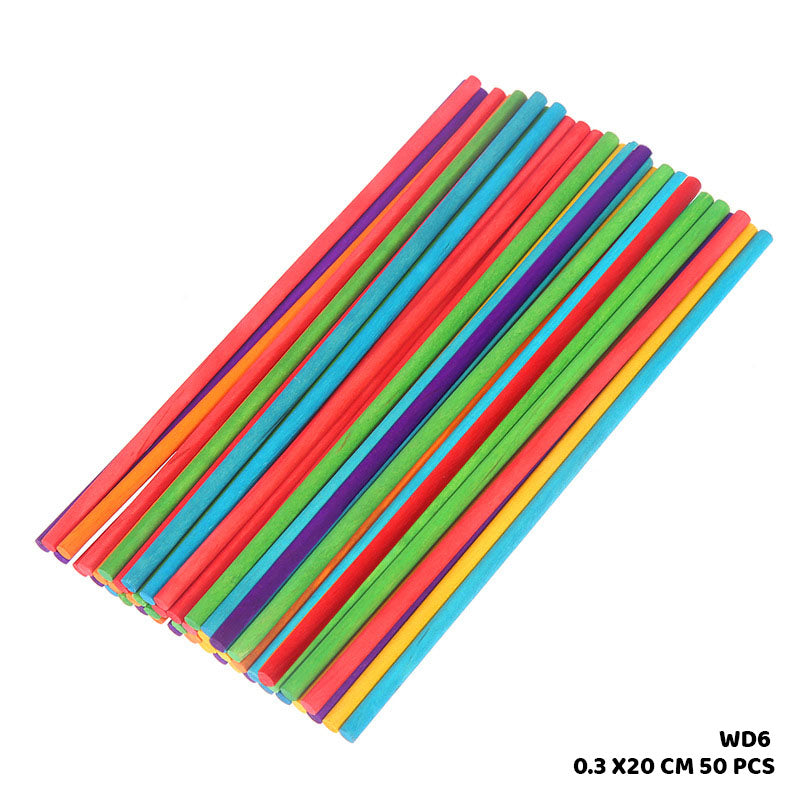 Wood Stick Color 0.3 cm X 20 cm (50 Pcs in 1 Packet)