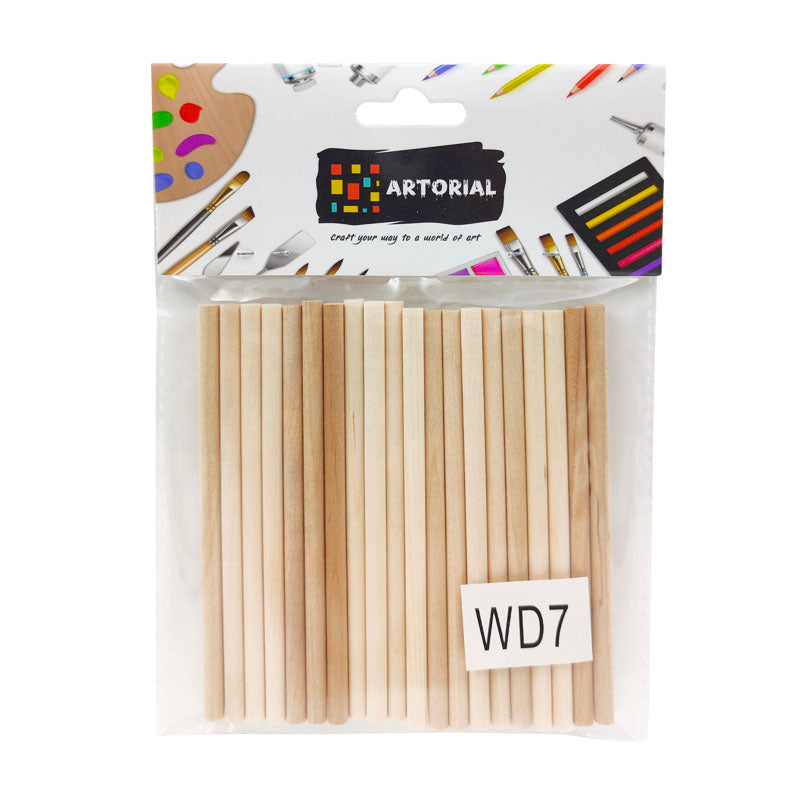 Gift To Love | Wood Stick Plain | Size : 0.5 Cm X 10 Cm | Pcs : 20 Pcs | Code : WD7