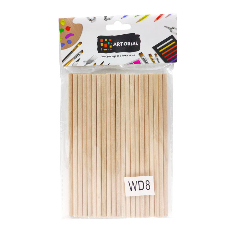 Wood Stick Plain 0.5 cm X 15 cm (20Pcs in 1 Packet)