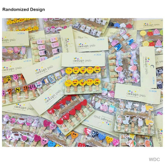 Gift To Love | Wooden Design Fancy Clip | Pcs : 1 Packet | Code : WDC