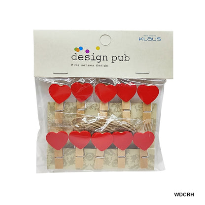 Gift To Love | Wooden Design Clip Packet Red Heart | Code : WDCRH