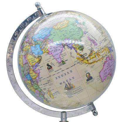 Gift To Love | World Globe Decorative | Color : Antique Silver | Size : 8 Inch | Code : WGAW8IN