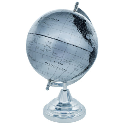 Gift To Love | World Globe Decorative | Color : Black Silver | Size : 8 Inch | Code : WGDBS8IN