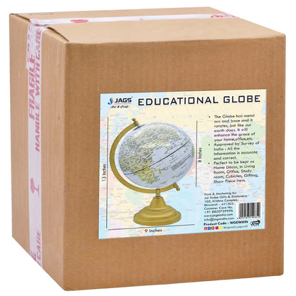 Gift To Love | World Globe Decorative | Color : White | Size : 8 Inch | Code : WGDW8IN