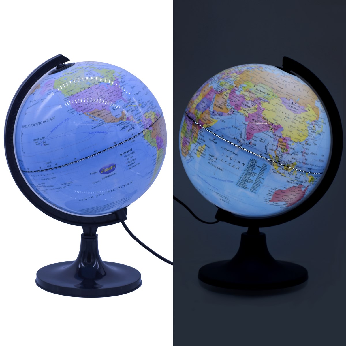 Gift To Love | World Globe Ornate | Color : Blue | Size : 8 Inch | Code : WGOB8IN
