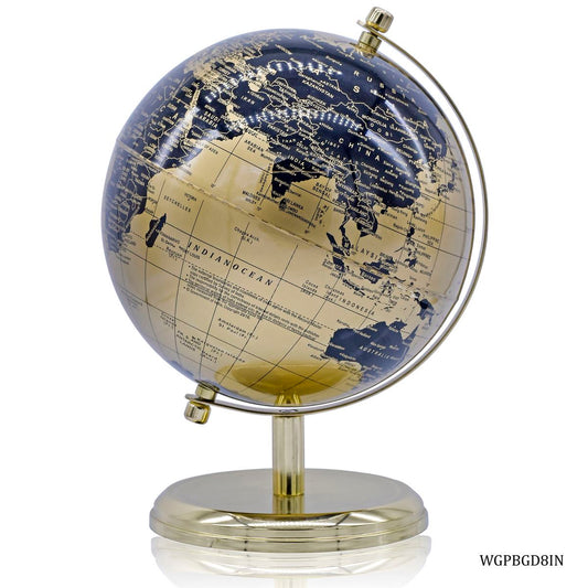 Gift To Love | World Globe Prime | Color : Black Gold | Size : 8 Inch | Code : WGPBGD8IN