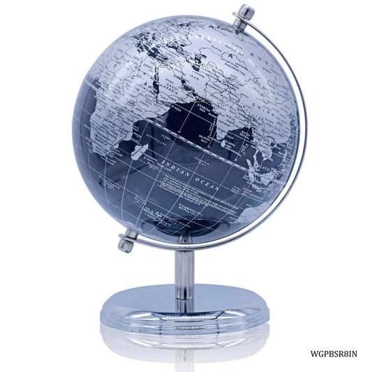 Gift To Love | World Globe Prime | Color : Black Silver | Size : 8 Inch | Code : WGPBSR8IN