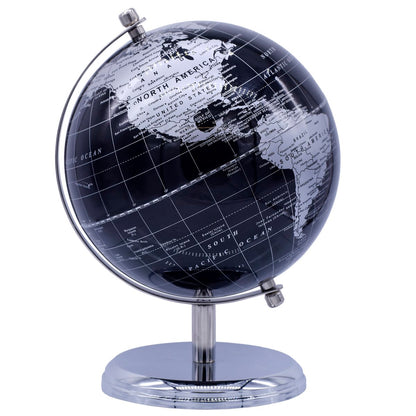Gift To Love | World Globe Prime | Color : Black Silver | Size : 8 Inch | Code : WGPBSR8IN