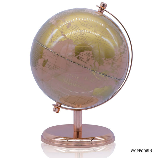 Gift To Love | World Globe Prime | Color : Peach Gold | Size : 8 Inch | Code : WGPPGD8IN