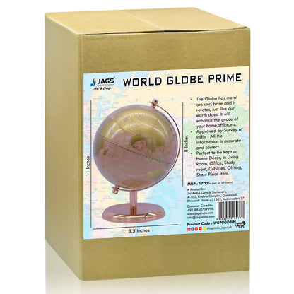 Gift To Love | World Globe Prime | Color : Peach Gold | Size : 8 Inch | Code : WGPPGD8IN