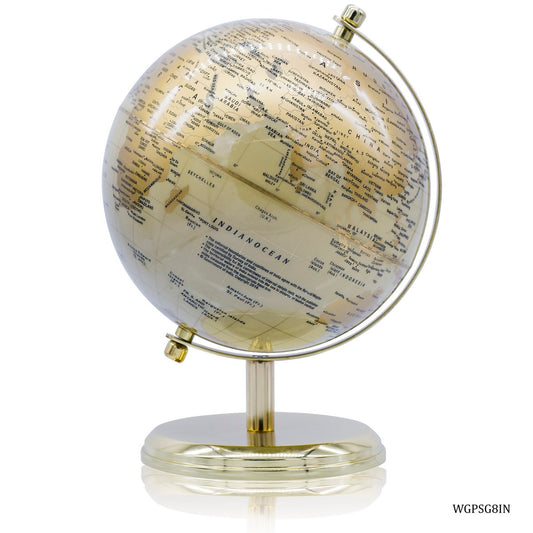 Gift To Love | World Globe Prime | Color : Sand Gold | Size : 8 Inch | Code : WGPSG8IN