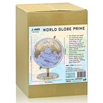 Gift To Love | World Globe Prime | Color : White Gold | Size : 8 Inch | Code : WGPWG8IN