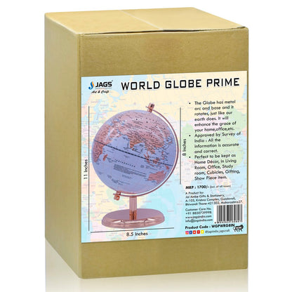 Gift To Love | World Globe Prime | Color : White Rose Gold | Size : 8 Inch | Code : WGPWRG8IN