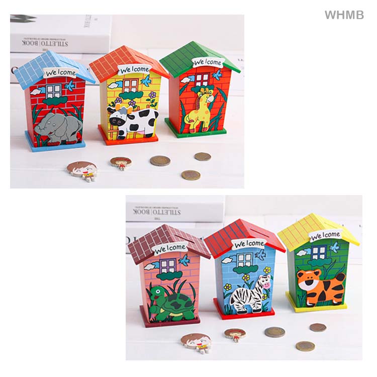 Gift To Love | Wooden House Money Bank | Code : WHMB