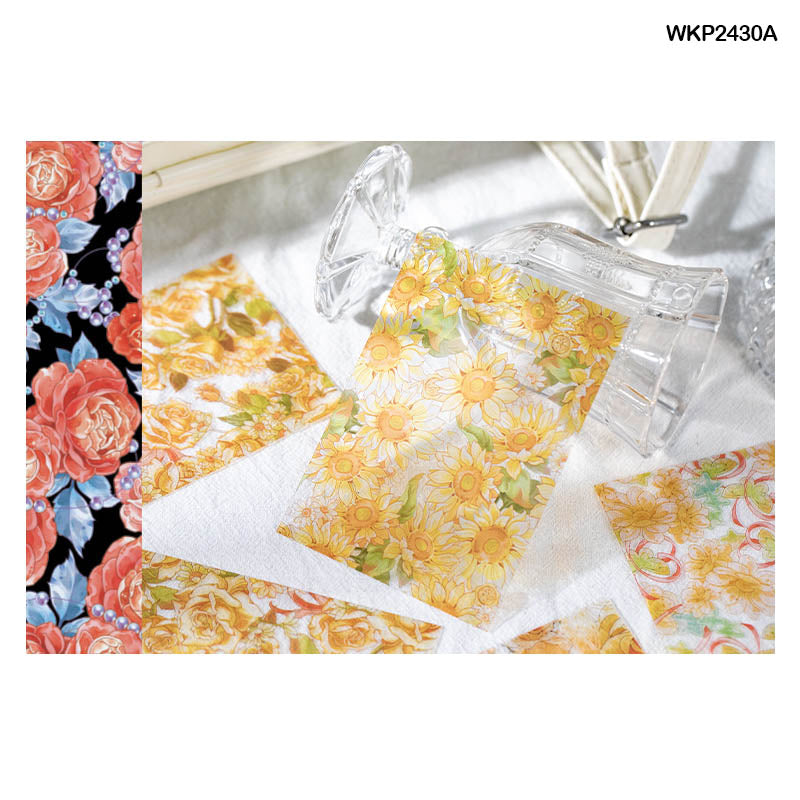 Gift To Love | Romantic Flower Paper Sheets | Size : 10 X 7 Cm | Pcs : 12 Pcs | Code : WKP2430A