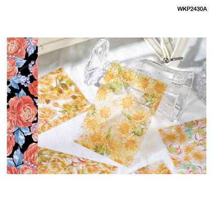 Gift To Love | Romantic Flower Paper Sheets | Size : 10 X 7 Cm | Pcs : 12 Pcs | Code : WKP2430A