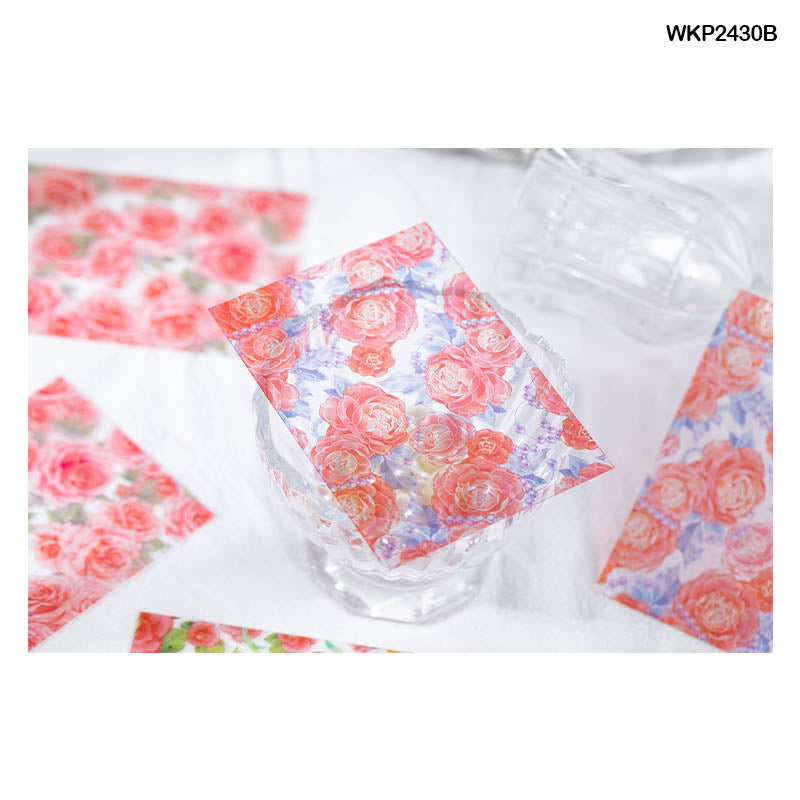 Gift To Love | Romantic Flower Paper Sheets | Size : 10 X 7 Cm | Pcs : 12 Pcs | Code : WKP2430B
