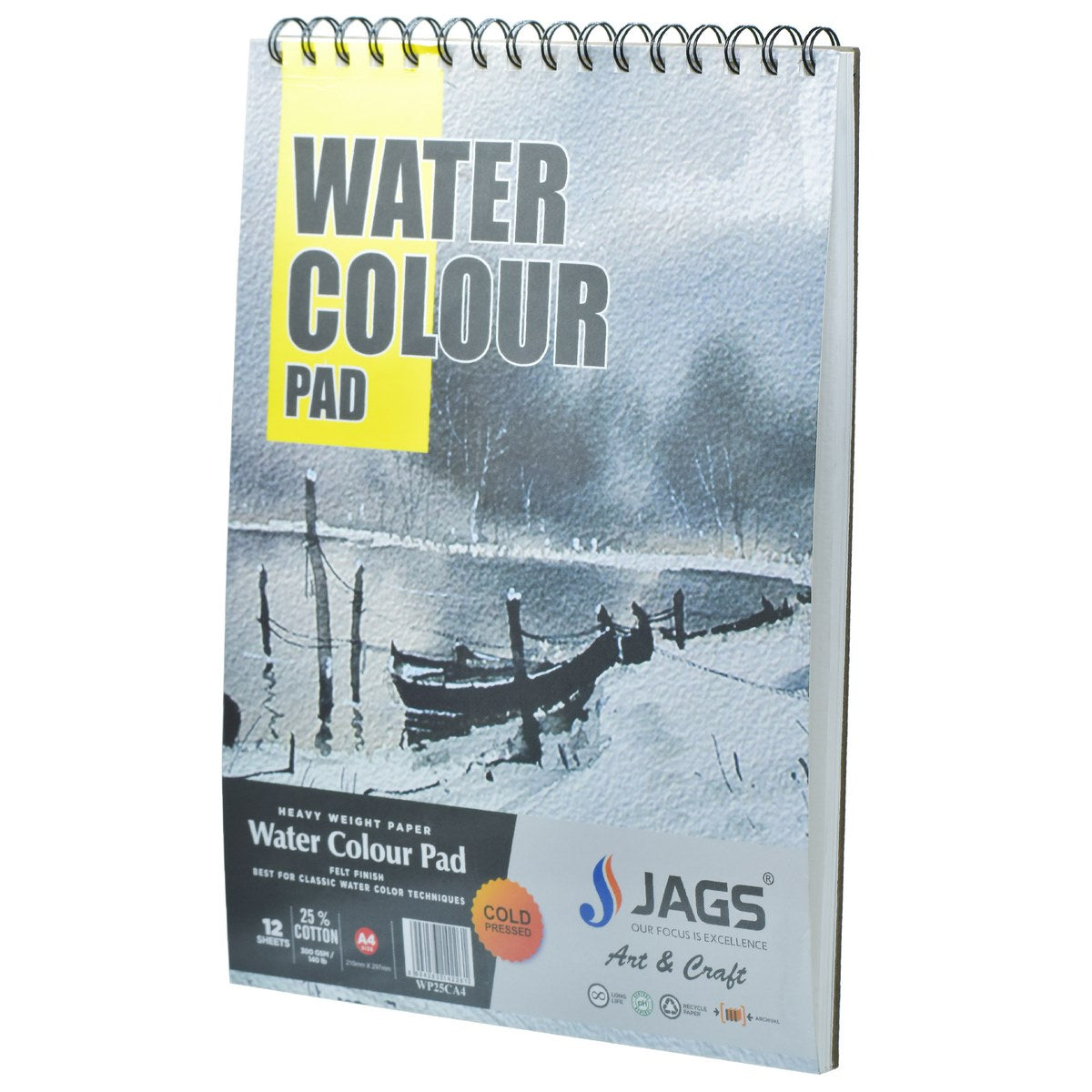 Gift To Love | Watercolor Pad 25% Cotton A4 | Pcs : Pack Of 12 Sheets | Code : WP25CA4