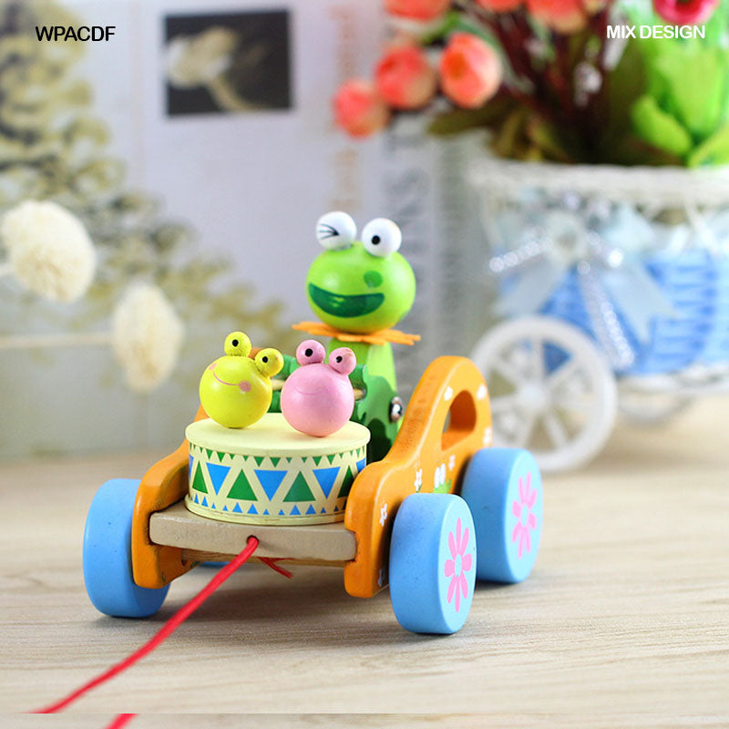 Wt Pull Along Car With Drum Froggy (Wpacdf)