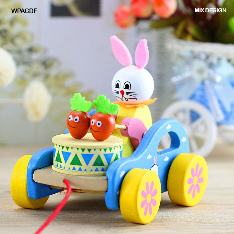 Wt Pull Along Car With Drum Froggy (Wpacdf)