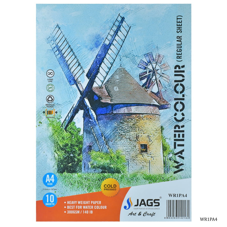 Gift To Love | Watercolor Sheet Regular A4 | Size : A4 | Pcs : Pack Of 10 Sheets | Code : WR1PA4