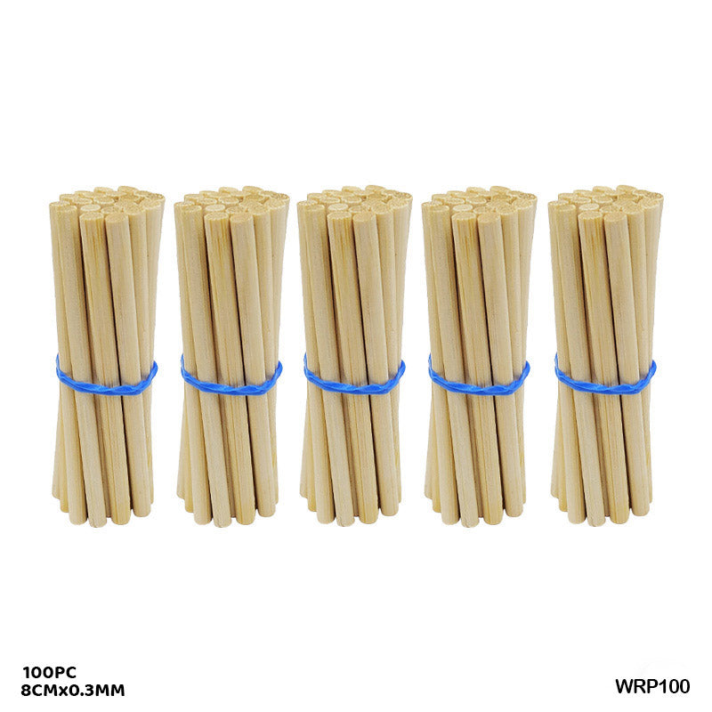 Wood Round 100 Stick Plain 8Cmx5Mm (Wrp100)