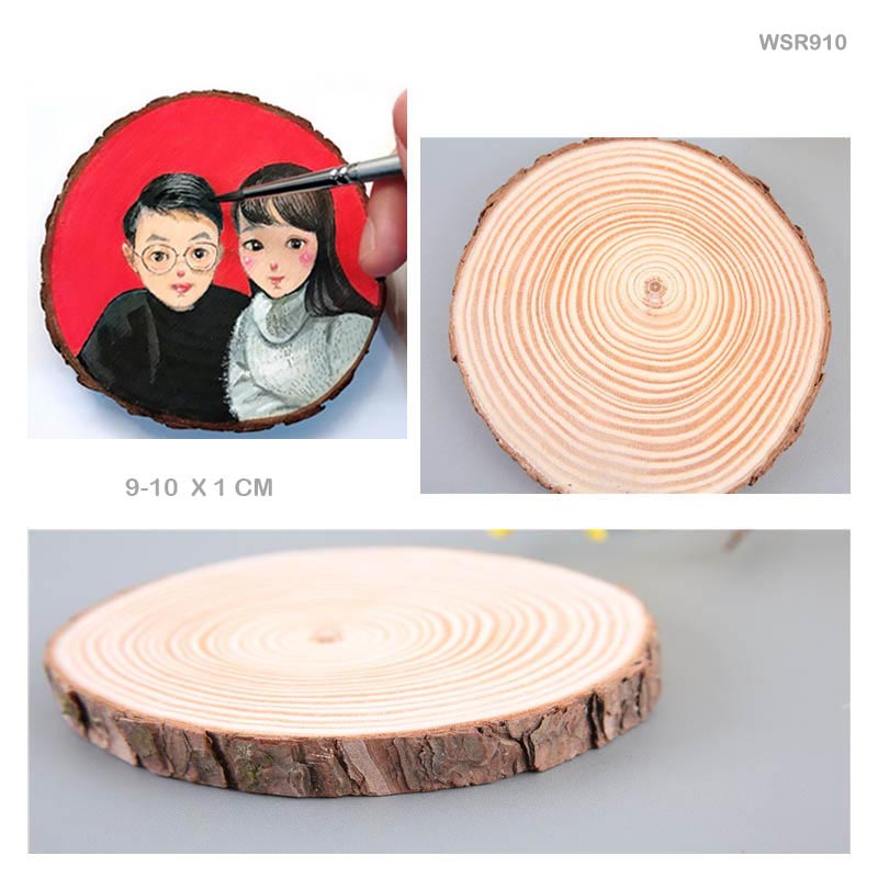 Wooden Slice Round  9-10 X 1 cm