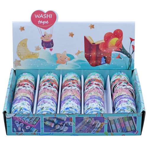 Gift To Love | Craft Tape Washi 1.5CM*3M 60Pcs Box Flower Printed | Code : WTDP-D