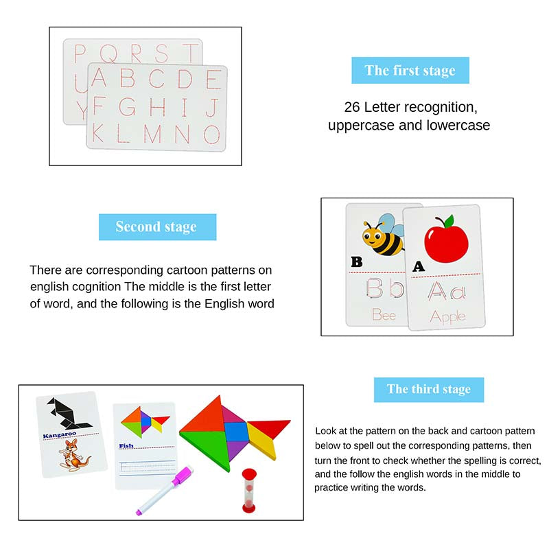 Wt Tangram Letters Writing Card In