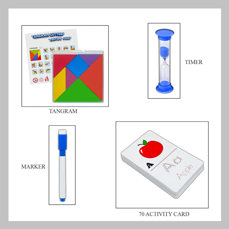 Wt Tangram Letters Writing Card In