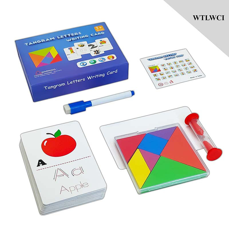 Wt Tangram Letters Writing Card In