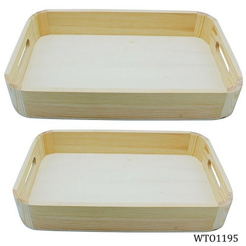 Gift To Love | Wooden Decoupage Tray Ovel 2pcs Set | Code : WTO1195
