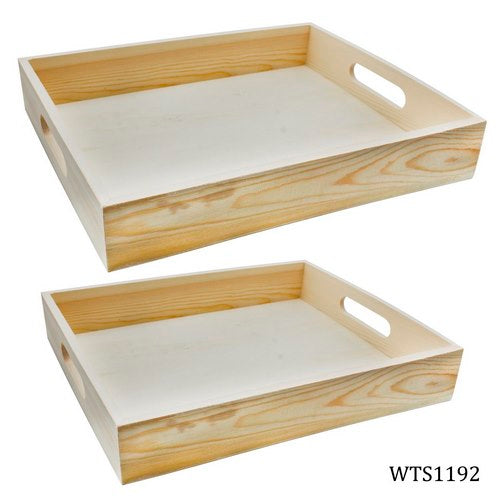 Gift To Love | Wooden Decoupage Tray Square 2pcs Set | Code : WTS1192